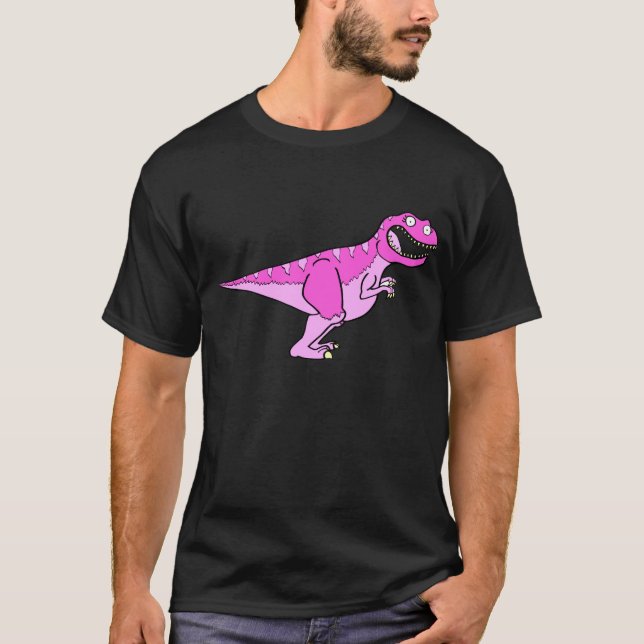 Camiseta Tiranossauro cor-de-rosa Rex (Frente)