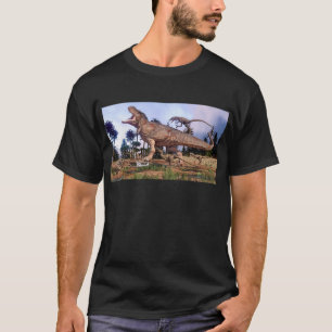 Camiseta Tiranossauro Rex contra Deinonychus