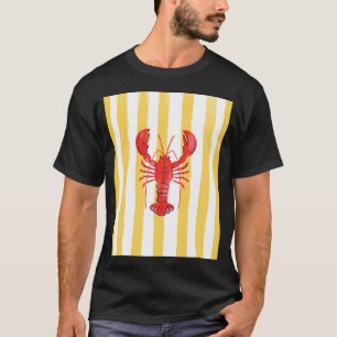 Camiseta Tiras Amarelas Lagosta de Verão, sala de jantar da
