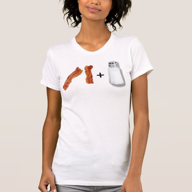 Camiseta tiras de bacon, saltshaker, + (Frente)