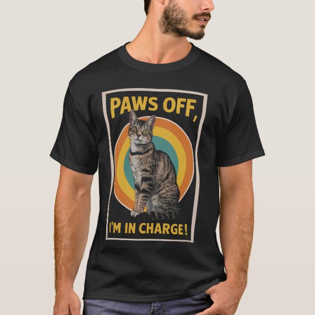 Camiseta Tiras de Design de Gato Engraçadas Eu sou o Gato d (Frente)