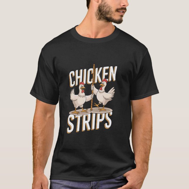 Camiseta Tiras de Frango Humor Divertido de Frango (Frente)