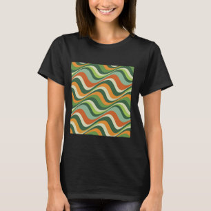 Camiseta Tiras de Onda Retrotraídas Geométricas Tiras Óptic