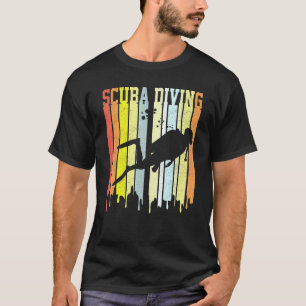 Camiseta Tiras de texto legais vintage retrô mergulho