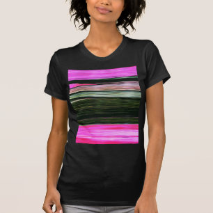 Camiseta Tiras Horizontais, Rosa abstrato E Verde 705