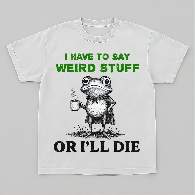 Camiseta Tired Frog Coffee Shirt – Vintage Sketch Style (Criador carregado)