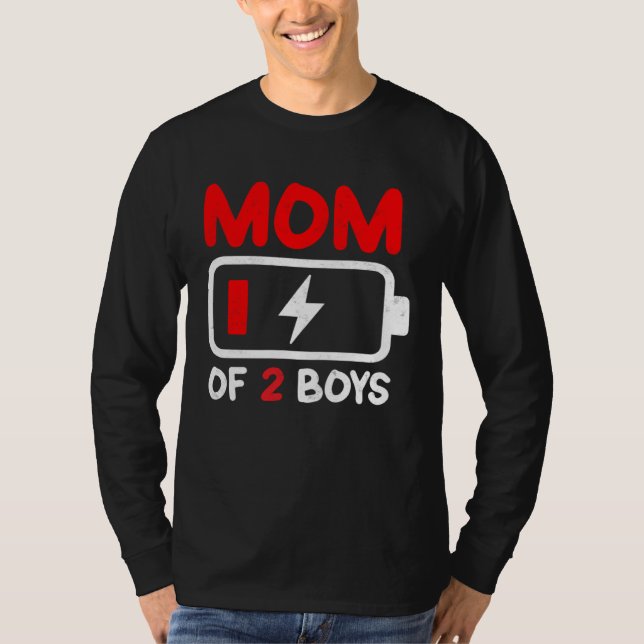 Camiseta Tired Mom Two Boys Twin Mothers Day From Husband S (Frente)