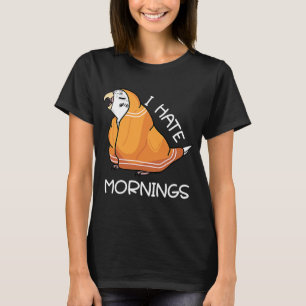 Camiseta Tired Parrot Odeia Manhãs I White Budget Budgeri