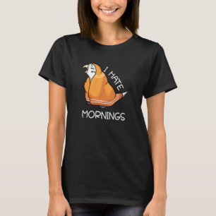 Camiseta Tired Parrot Odeia Manhãs I White Budget Budgeri