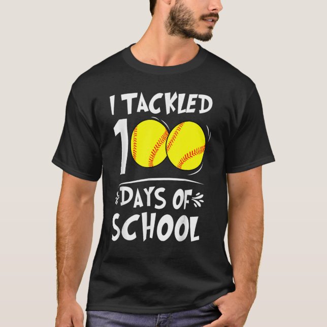 Camiseta Tirei 100 Dias De Softball Escolar 100º Dia Te (Frente)