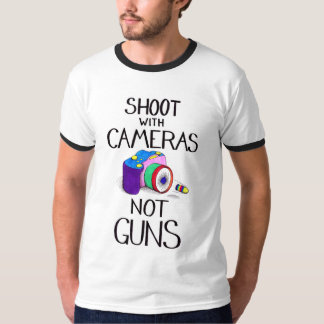 Camiseta Tiro com câmeras, não armas