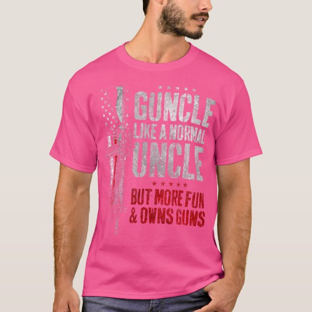 Camiseta Tiro Como Tio Normal Mais Diversão Possui Armas En (Frente)