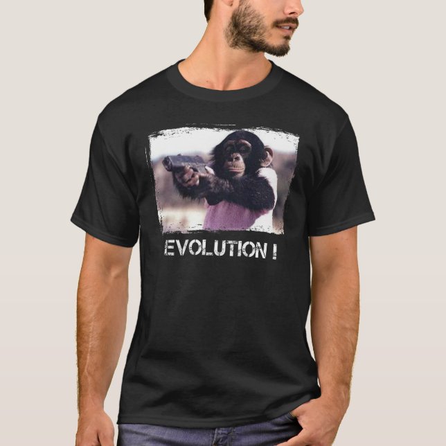 Camiseta tiro da evolução do macaco (Frente)