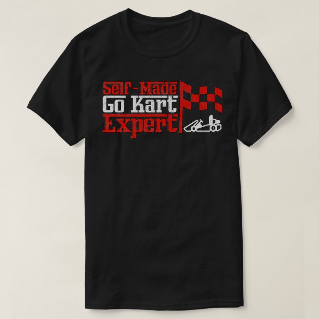 Camiseta Tiro de Motoesporte Selfmade Go Kart Epert Kart Ra (Frente do Design)