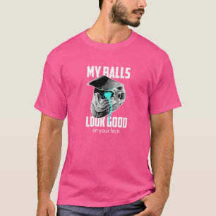 Camiseta Tiro De Paintball Minhas Bolas Ficam Bem Na Sua Ca