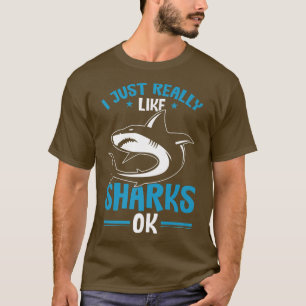 Camiseta Tiro De Tubarão Eu Gosto Muito De Tubarões Ok