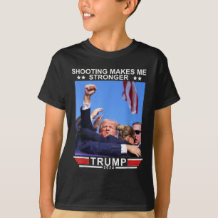 Camiseta Tiro Me Torna Mais Forte Donald Trump 2024