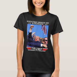 Camiseta Tiro Me Torna Mais Forte Donald Trump 2024