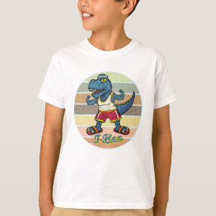 Camiseta Tiro Muscular Engraçado Tyrannosaurus Rex T-Flex