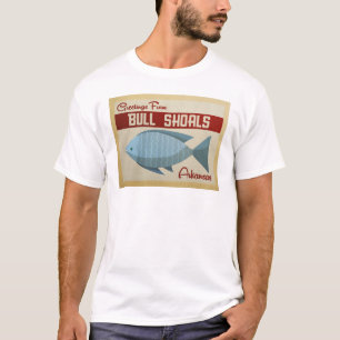 Camiseta Tiros de Bull Viagens vintage de peixe azul