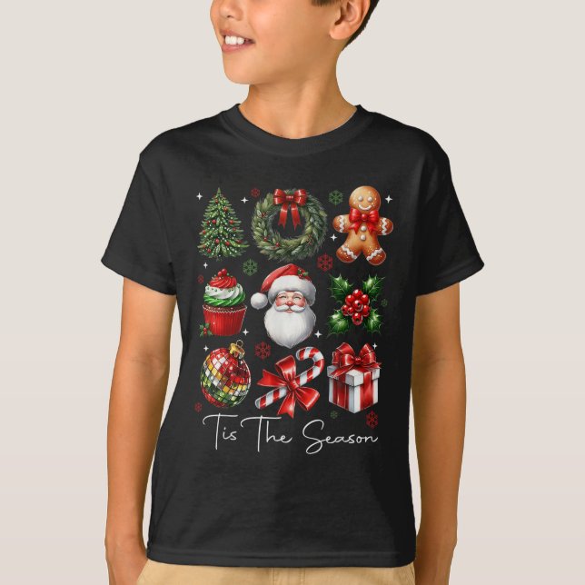 Camiseta Tis The Season Christmas Santa Gingerbread Xmas Tr (Frente)