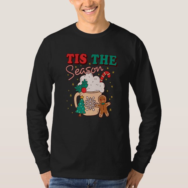Camiseta Tis The Season Christmas Tree Cake Gingerbread San (Frente)