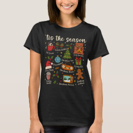 Camiseta Tis the Season Cozy Christmas Icons Holiday Shirt