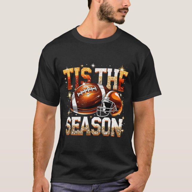 Camiseta Tis The Season Football Lovers Helmet Srts Fan Gif (Frente)