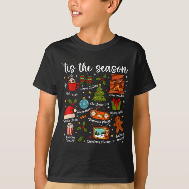 Camiseta Tis The Season For Women Men Boys Youth Christmas  (Frente)