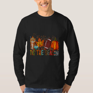 Camiseta Tis' The Season Leopard Pumpkin Football Halloween