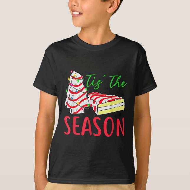 Camiseta Tis The Season Little-debbie Christmas Tree Cake H (Frente)