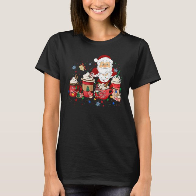 Camiseta Tis The Season Santa Christmas Coffee (Frente)