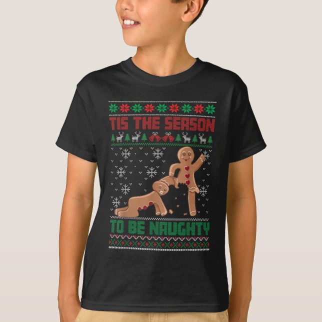 Camiseta Tis The Season To Be Naughty Ugly Christmas Sweate (Frente)