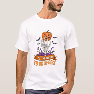 Camiseta Tis The Season To Be Spooky Skeleton Hand Hallowee