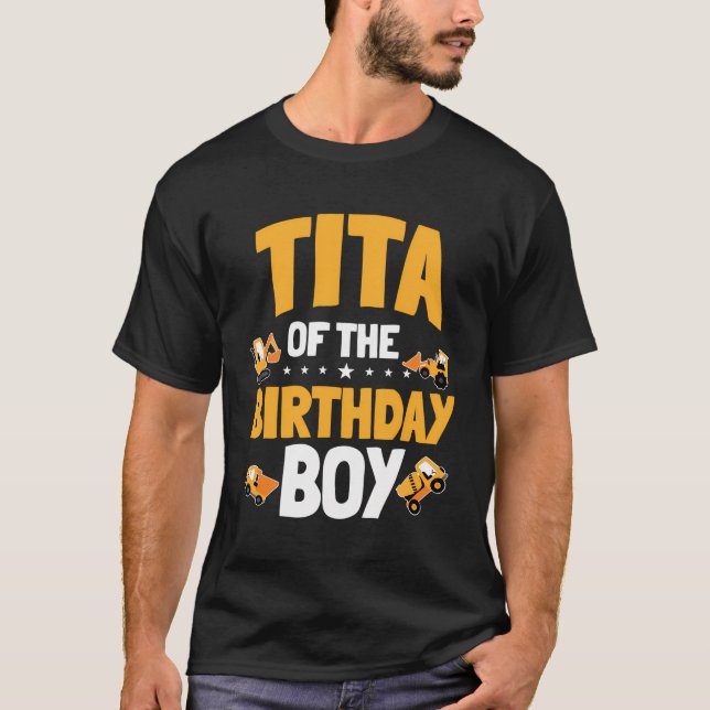 Camiseta Tita Do Aniversário Da Construção De Meninos (Frente)