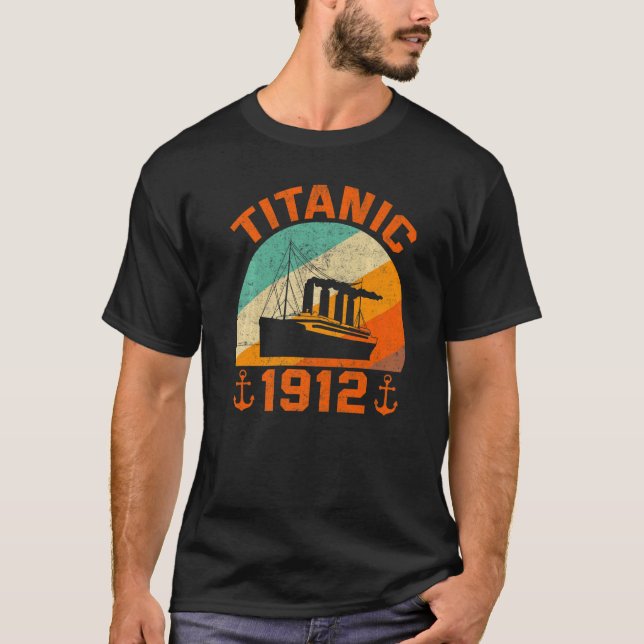 Camiseta Titanic Retro 1912 Navio de Cruzeiro Navio de Vint (Frente)