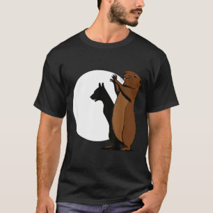 Camiseta Títeres de sombra de cachorro de marmota engraçado
