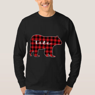 Camiseta Titi Bear Red Xadrez Family Matando Paja de Natal
