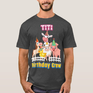 Camiseta Titi Do Aniversário De Animais Da Exploração Agríc