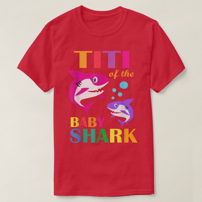 Camiseta Titi Do Bebê Aniversário Tubarão Titi Tubarão Mães (Frente do Design)
