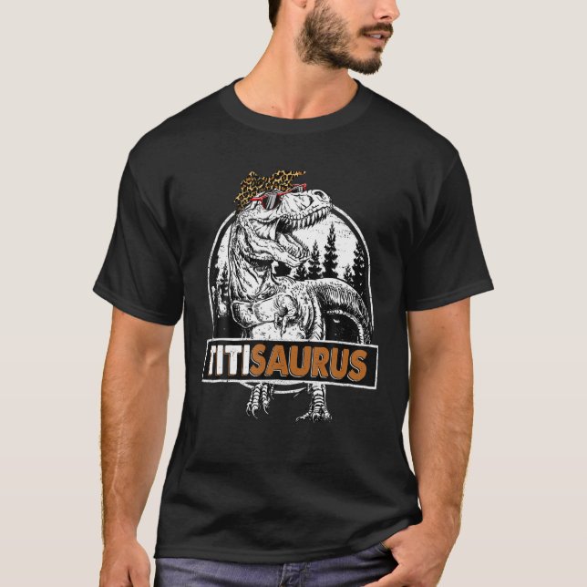 Camiseta Titisaurus T Rex Dinosaur Titi Saurus Dia de as mã (Frente)