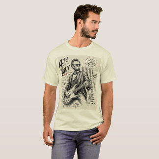 Camiseta Título: Abraham Lincoln Rock Guitar 4 de Julho (S)