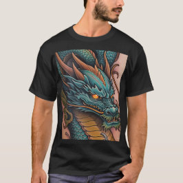 Camiseta Título: Bold Dragon Graphic Men's Black T-Shirt De