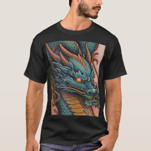 Camiseta Título: Bold Dragon Graphic Men's Black T-Shirt De