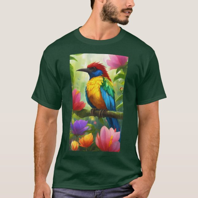 Camiseta Título: "Camiseta de Aves da Costa Rica Vibrante" (Frente)