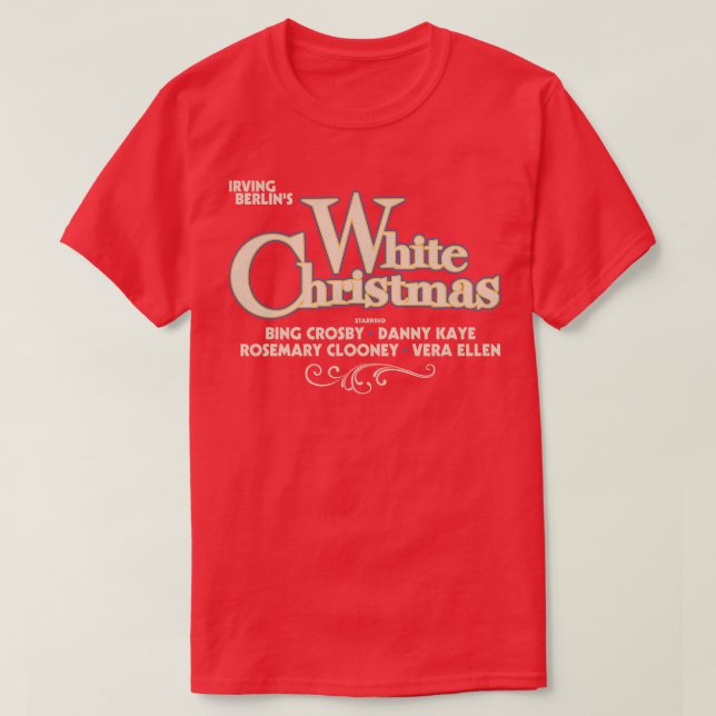 Camiseta Título clássico de Natal branco 1954 (Frente do Design)