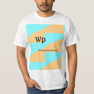 Camiseta Título da letra monograma adicionar nome verde azu