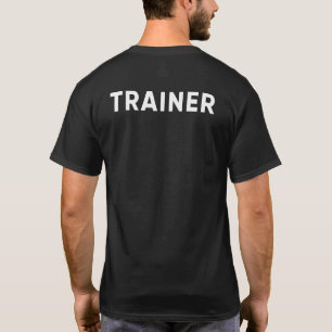 Camiseta título de cargo de treinador etiqueta ocup texto a