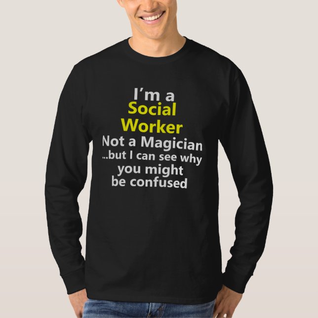 Camiseta Título de Emprego de Assistente Social Carreira Tr (Frente)
