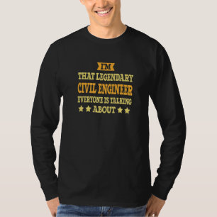 Camiseta Título de Emprego de Engenheiro Civil Funcionário
